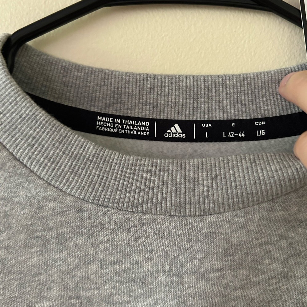 NWT!-Adidas -{Size L}- Grey and white Rice University cropped sweater. - Picture 6 of 6